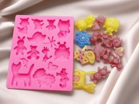 Molde silicona 16 animalitos